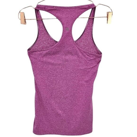 Lululemon Cool Racerback in Heathered Purple Athletic Tank Top - Picture 5 of 9